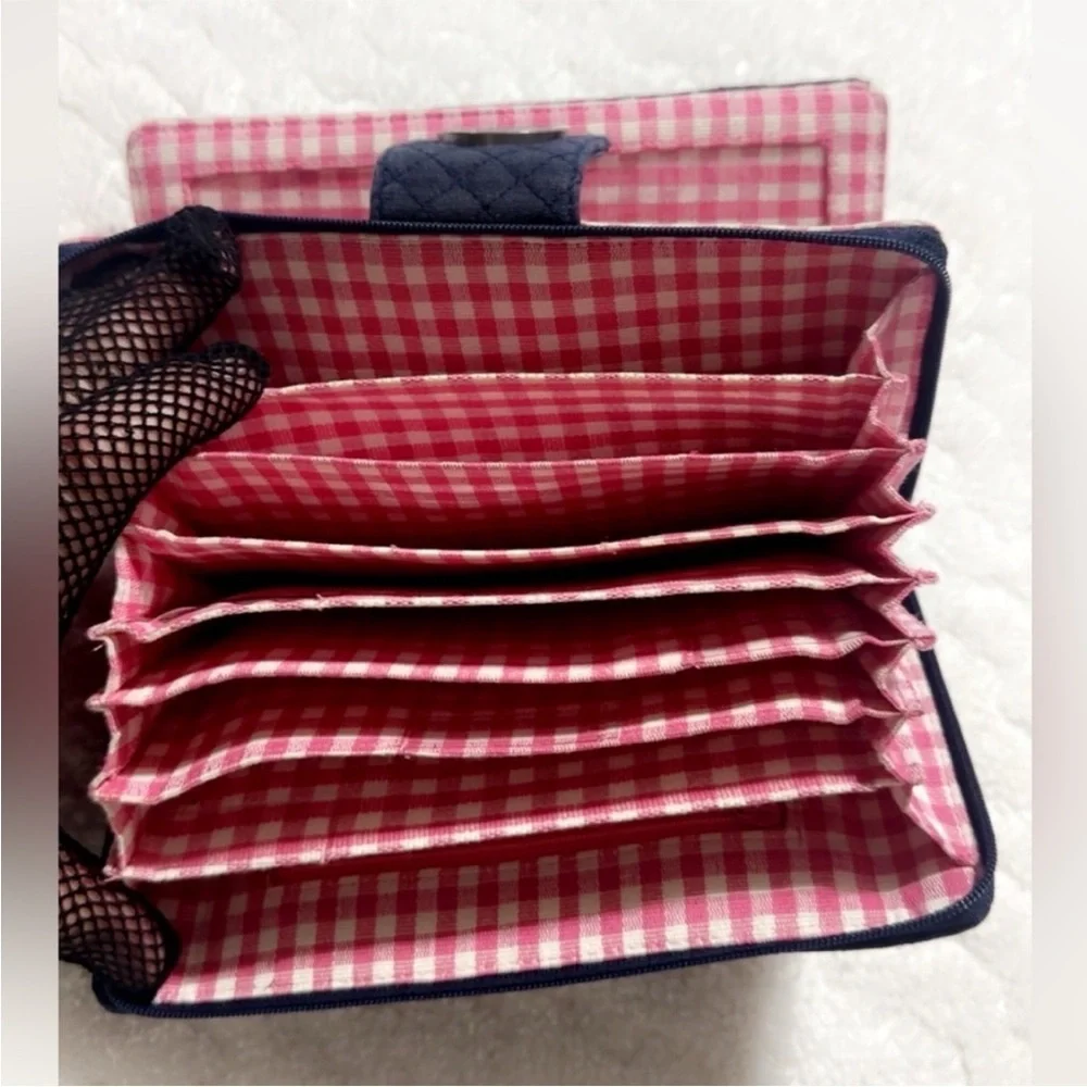 Bella Taylor Navy Quilted Wallet. RFID  8” x 5”